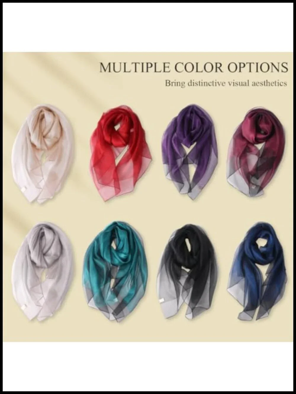 Womens Organza Silk Scarf Sheer Shawl Wrap
